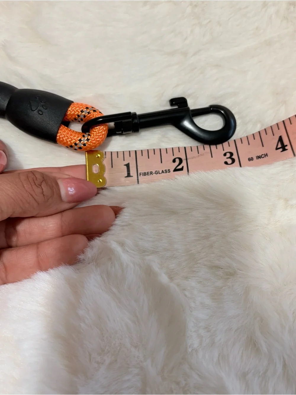 Dog Leash Reflective Orange and Black with Safety Belt